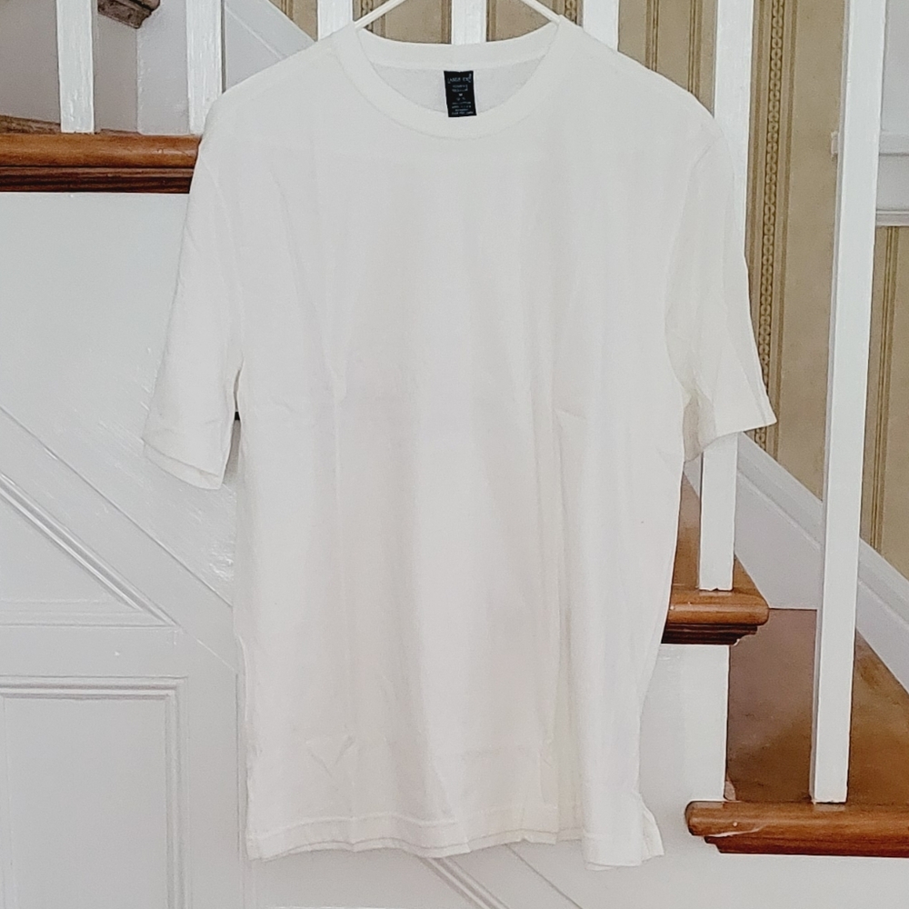 LAND'S END Women's White Short Sleeve Tee Shirt Size Medium